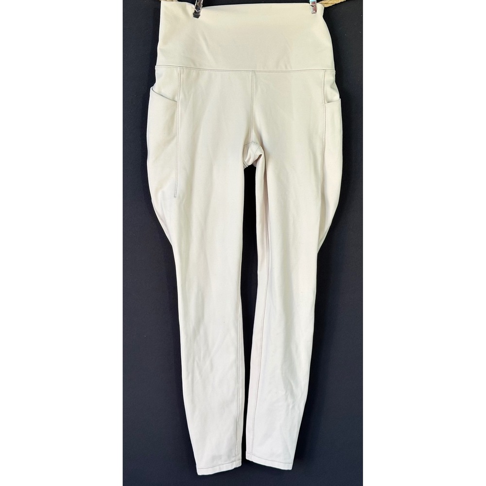 Spyder Active Leggings High Rise Pockets Womens S Neutral Minimalistic Beige